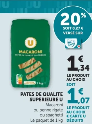 Pâtes de qualité supérieure U