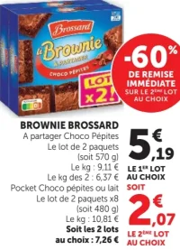 Brownie Brossard A partager Choco Pépites