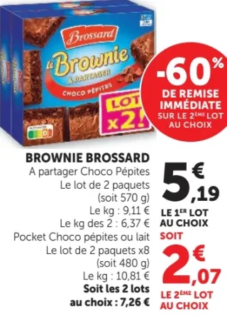 Brownie Brossard A partager Choco Pépites