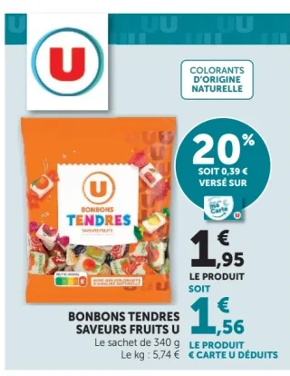 Bonbons Tendres Saveurs Fruits U