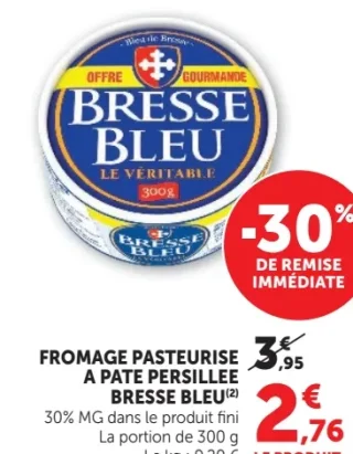 Fromage pasteurisé à pâte persillée Bresse Bleu