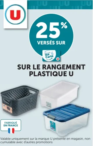 Sur le rangement plastique U