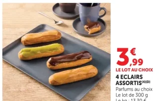4 ECLAIRS ASSORTIS Parfums au choix