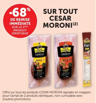 Chorizo Cesar Moroni (Doux, Fort, Fuet)