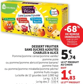 Dessert Fruitier Sans Sucres Ajoutés Charles & Alice