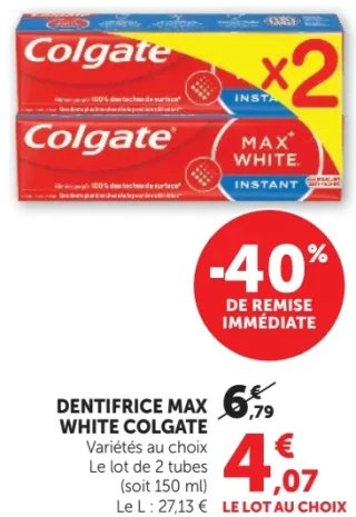 Dentifrice Max White Colgate
