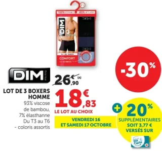 DIM LOT DE 3 BOXERS HOMME CONFORT