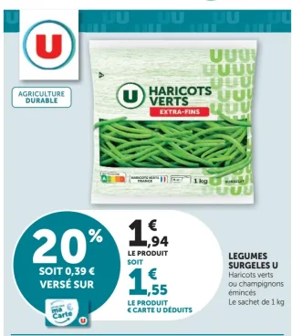 Haricots verts surgelés extra-fins U