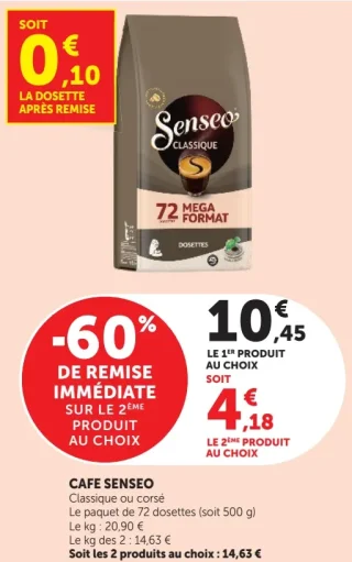 CAFE SENSEO Classique ou corsé