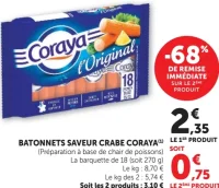 Batonnets Saveur Crabe Coraya