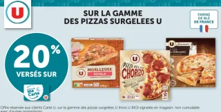 Sur la gamme des pizzas surgelées U (hors U BIO)