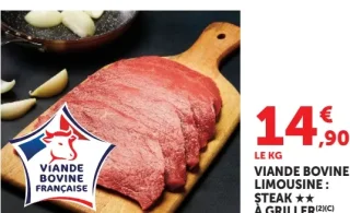 Viande Bovine Limousine : Steak à griller