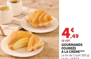 Gourmands fourrés à la crème