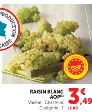 Raisin Blanc AOP Chasselas