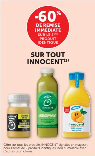 Gamme Innocent (Smoothies, Jus, Shots)