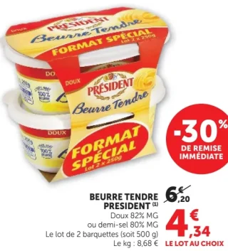 BEURRE TENDRE PRESIDENT