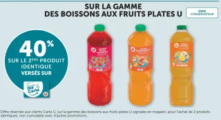 Sur la gamme des boissons aux fruits plates U