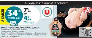 Poulet fermier label rouge prêt à cuire U