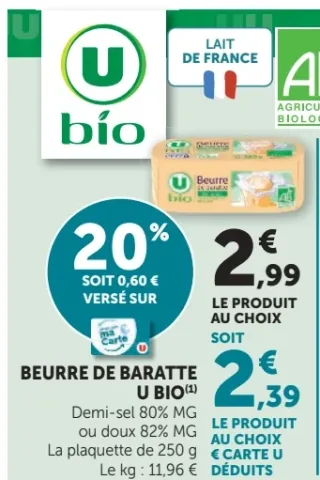 Beurre de baratte U Bio