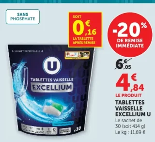 Tablettes vaisselle Excellium U
