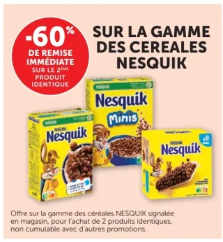 Sur la gamme des céréales Nesquik