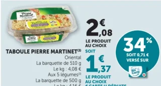 Taboulé Pierre Martinet Oriental ou Aux 5 légumes