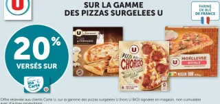 La gamme des pizzas surgelées U (hors U BIO)