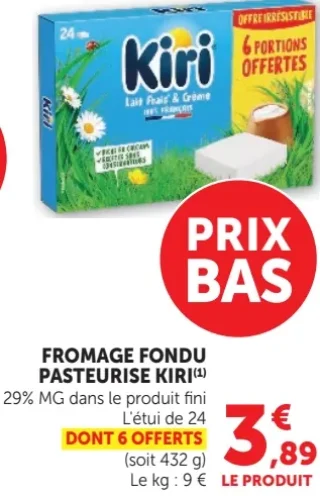 FROMAGE FONDU PASTEURISE KIRI