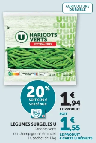 Haricots verts extra-fins surgelés U