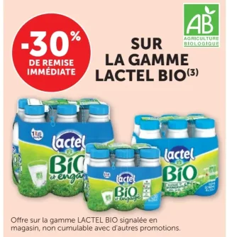 Sur la gamme Lactel Bio