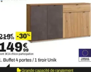 Buffet 4 portes / 1 tiroir Unik