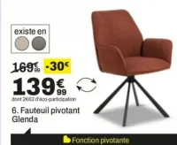 Fauteuil pivotant Glenda