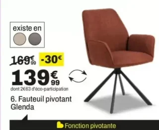 Fauteuil pivotant Glenda