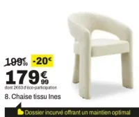 Chaise tissu Ines