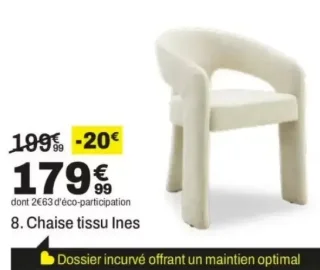 Chaise tissu Ines