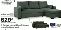 Canapé convertible méridienne réversible Broadway II