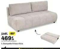 Banquette-lit tissu Alicia