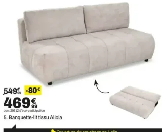 Banquette-lit tissu Alicia