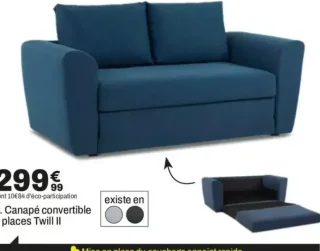 Canapé convertible 2 places Twill II
