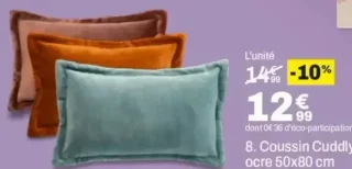 Coussin Cuddly ocre 50x80 cm
