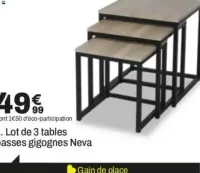 Lot de 3 tables basses gigognes Neva