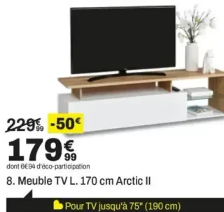 Meuble TV L. 170 cm Arctic II