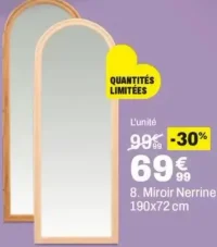 Miroir Nerrine 190x72 cm