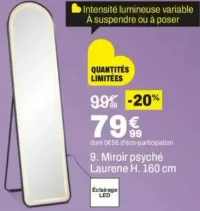 Miroir psyché Laurene H. 160 cm
