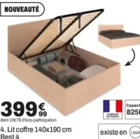 Lit coffre 140x190 cm Best 4