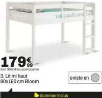 Lit mi haut 90x190 cm Bloom