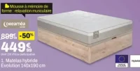 Matelas hybride Evolution 140x190 cm Dreaméa