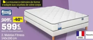 Matelas Fitness 140x190 cm Simmons