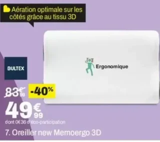 Bultex Oreiller new Memoergo 3D
