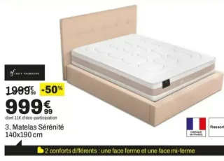 Matelas Sérénité Nuit Faubourg 140x190 cm